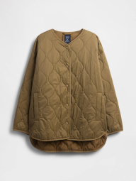 Женская стеганая куртка GAP на кнопках 1159854900 (Зеленый XL)