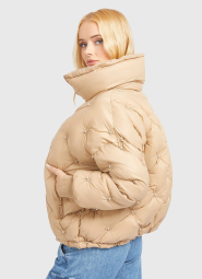 Женская стеганая куртка Guess с искусственным жемчугом 1159855132 (Бежевый XL)