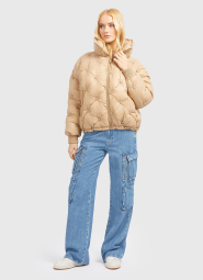 Женская стеганая куртка Guess с искусственным жемчугом 1159855132 (Бежевый XL)