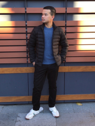 Мужская куртка UNIQLO на молнии 1159855869 (Черный M)