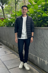 Мужская куртка UNIQLO на молнии 1159855869 (Черный M)