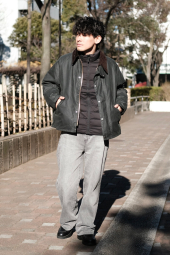 Мужская куртка UNIQLO на молнии 1159855869 (Черный M)