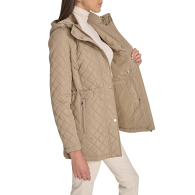 Женская стеганая куртка Calvin Klein с капюшоном 1159858791 (Бежевый L)