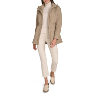 Женская стеганая куртка Calvin Klein с капюшоном 1159858791 (Бежевый L)