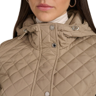 Женская стеганая куртка Calvin Klein с капюшоном 1159858791 (Бежевый L)