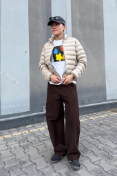 Куртка на блискавці PUFFTECH UNIQLO 1159860465 (Бежевий L)