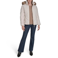 Жіноча стьобана куртка Tommy Hilfiger на блискавці 1159908477 (Молочний XL)