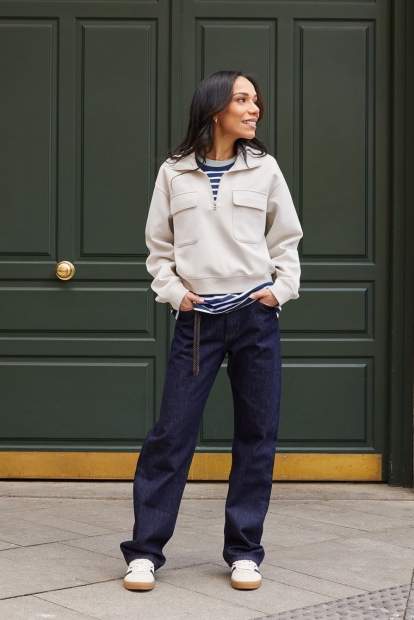 Стильний лонгслів Uniqlo 1159838469 (Синій L)