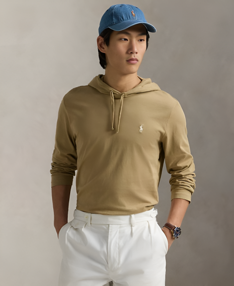 Лонгслив мужской Polo Ralph Lauren с капюшоном 1159838853 (Коричневый L)