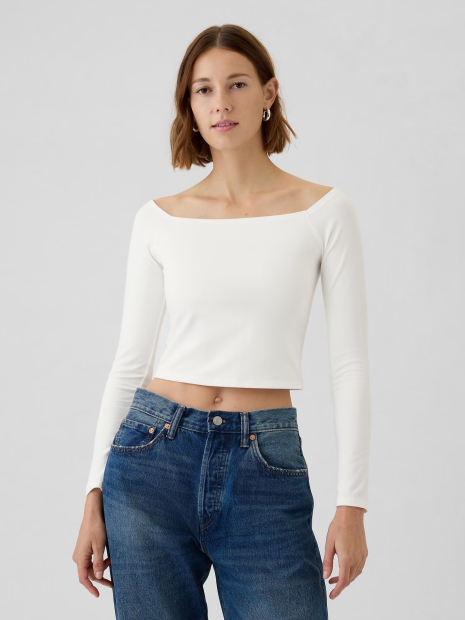 Женский лонгслив GAP 1159838533 (Белый L)