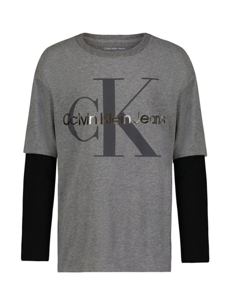 Дитячий лонгслів Calvin Klein з логотипом 1159839286 (Сірий L)