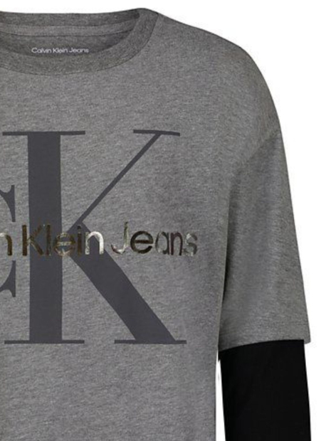 Дитячий лонгслів Calvin Klein з логотипом 1159839286 (Сірий L)