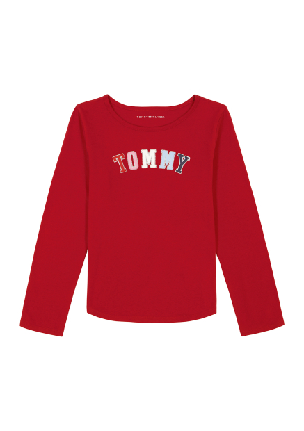 Дитячий лонгслів Tommy Hilfiger з логотипом 1159839465 (Червоний M)