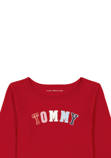 Дитячий лонгслів Tommy Hilfiger з логотипом 1159839465 (Червоний M)