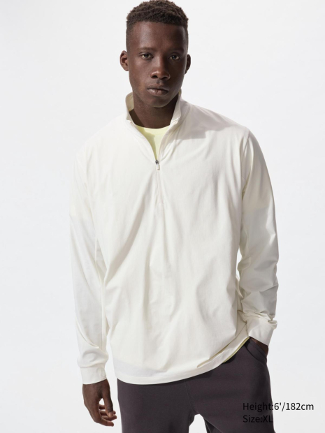 Лонгслив DRY-EX UNIQLO с защитой от ультрафиолета 1159839917 (Молочный L)