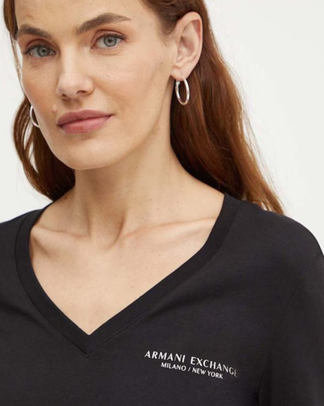 Базовий лонгслів Armani Exchange з логотипом 1159841454 (Чорний XXL)