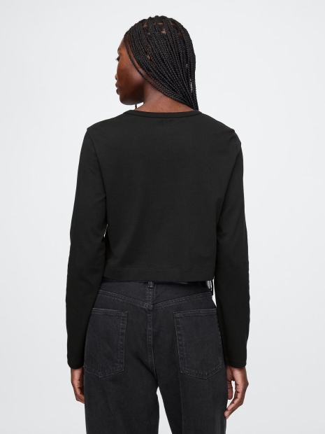 Укороченный лонгслив GAP 1159841534 (Черный M)