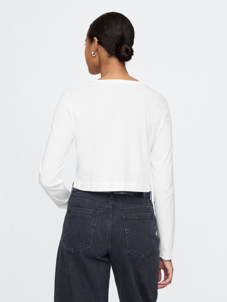 Укороченный лонгслив GAP 1159841559 (Белый S)
