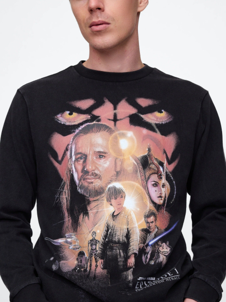 Мужской лонгслив с принтом Star Wars GAP 1159841552 (Черный XXL)