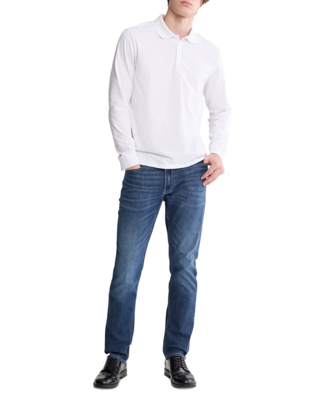 Мужской лонгслив-поло Calvin Klein 1159841755 (Белый L)