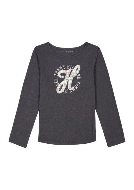 Подростковый лонгслив Tommy Hilfiger с логотипом 1159843075 (Серый S)
