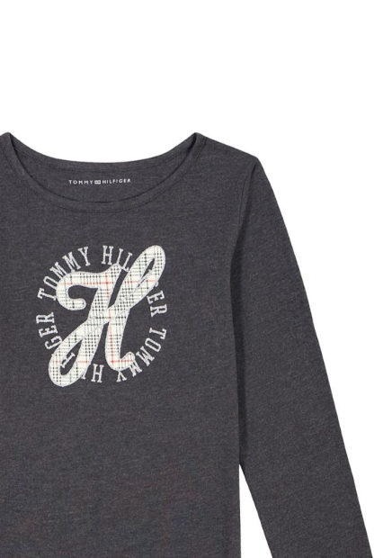 Подростковый лонгслив Tommy Hilfiger с логотипом 1159843075 (Серый S)