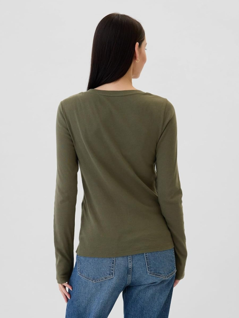 Базовый лонгслив GAP 1159843237 (Зеленый S)