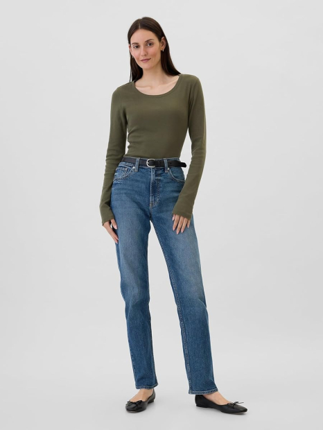 Базовый лонгслив GAP 1159843237 (Зеленый S)