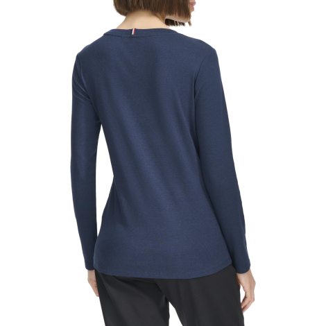 Женский лонгслив Tommy Hilfiger в рубчик 1159843667 (Синий M)