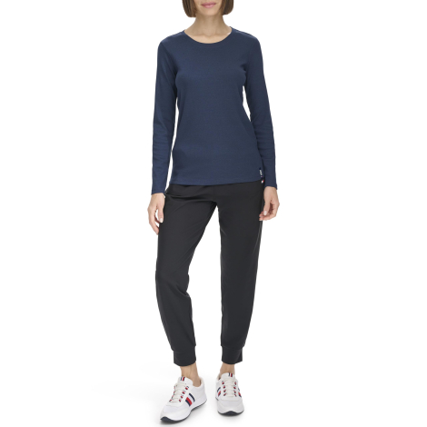 Женский лонгслив Tommy Hilfiger в рубчик 1159843667 (Синий M)