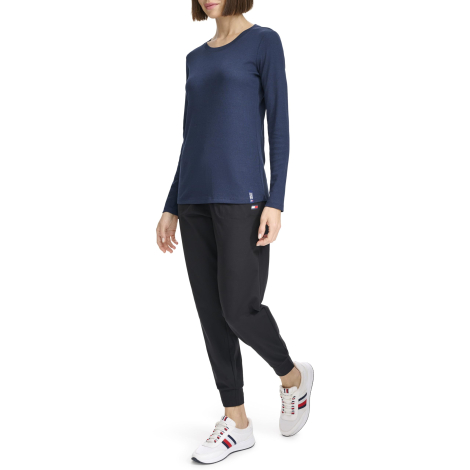 Женский лонгслив Tommy Hilfiger в рубчик 1159843667 (Синий M)