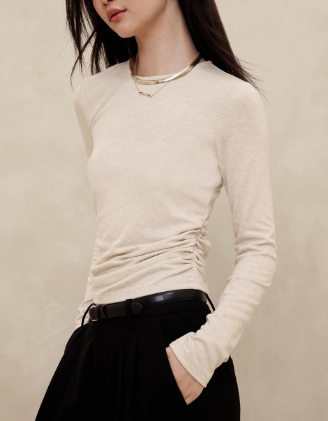 Женский лонгслив Banana Republic 1159843797 (Молочный XXL)