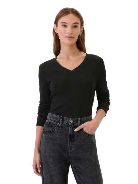 Базовый лонгслив GAP 1159843942 (Черный M)