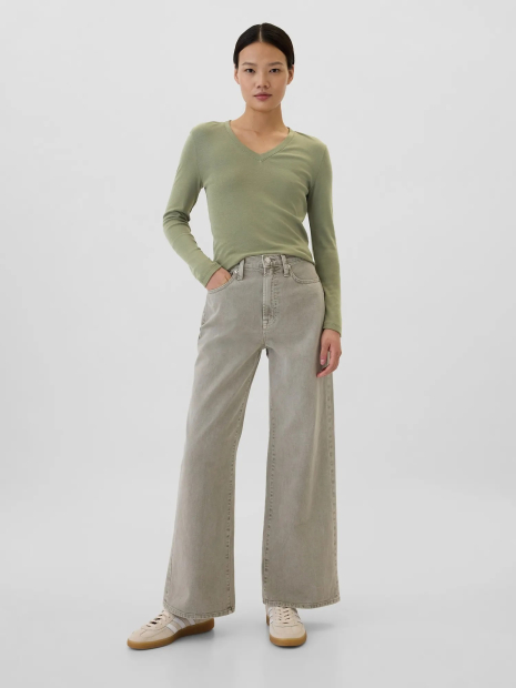 Базовий лонгслів GAP 1159844155 (Зелений L)