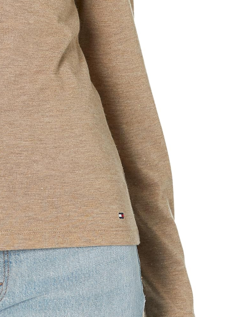 Женский лонгслив Tommy Hilfiger с декоративным узлом 1159845337 (Коричневый XL)