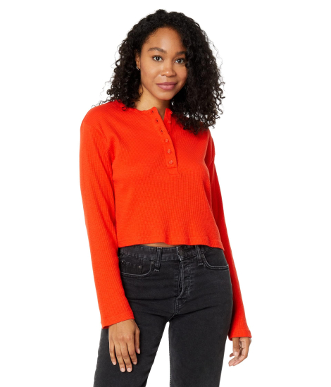 Женский лонгслив Levi's кофта в рубчик 1159845669 (Оранжевый XXL)