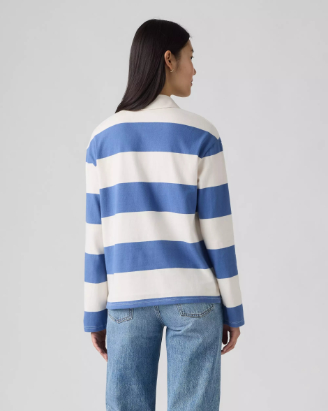 Женский лонгслив-поло Levi's в полоску 1159845686 (Голубой XL)
