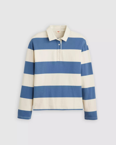 Женский лонгслив-поло Levi's в полоску 1159845686 (Голубой XL)