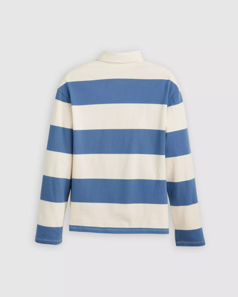 Женский лонгслив-поло Levi's в полоску 1159845686 (Голубой XL)