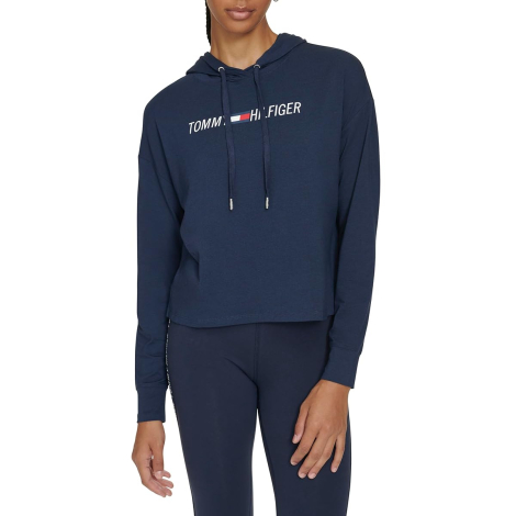 Женский лонгслив с капюшоном Tommy Hilfiger 1159845692 (Синий S)