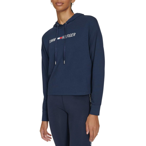 Женский лонгслив с капюшоном Tommy Hilfiger 1159845692 (Синий S)