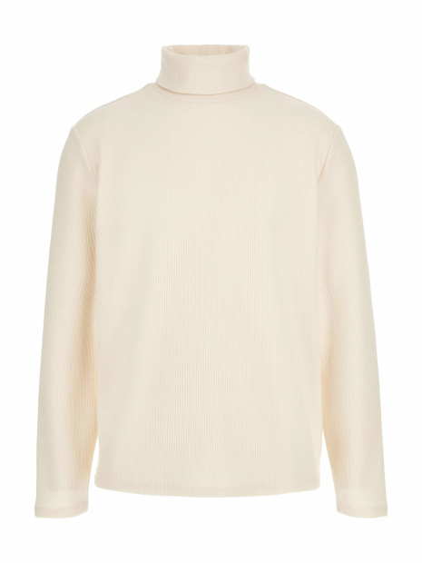 Чоловічий лонгслів GUESS водолазка в рубчик 1159846585 (Молочний M)