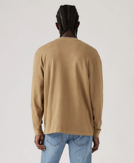 Чоловічий лонгслів Levi's з логотипом 1159847592 (Коричневий XXL)