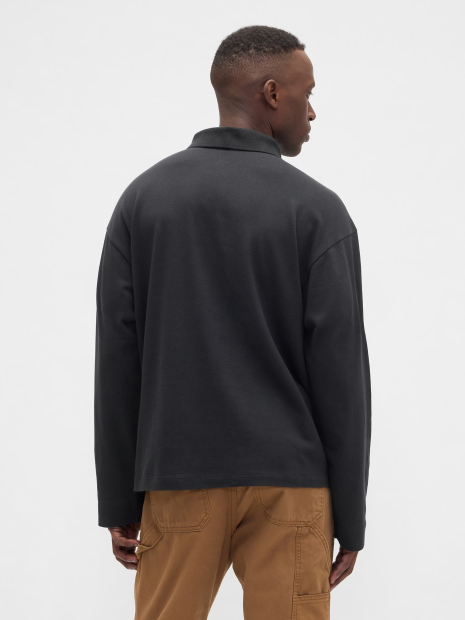 Мужской лонгслив-поло GAP 1159848045 (Черный L)