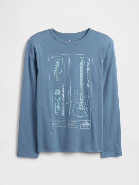 Детский лонгслив GAP логотипом 1159850276 (Синий L) на рост 140 см