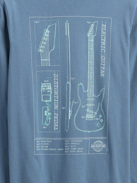 Детский лонгслив GAP логотипом 1159850276 (Синий L) на рост 140 см