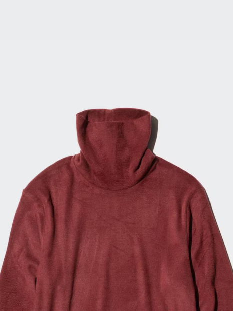 Флисовый лонгслив HEATTECH UNIQLO водолазка 1159850508 (Бордовый S)