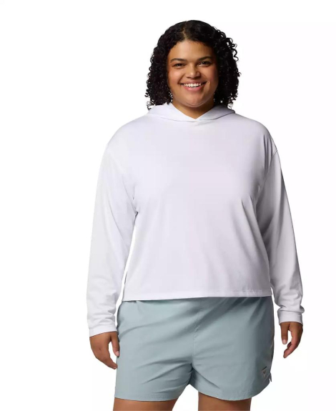Женский лонгслив с капюшоном Columbia с защитой UPF 50 1159852127 (Белый 1X)