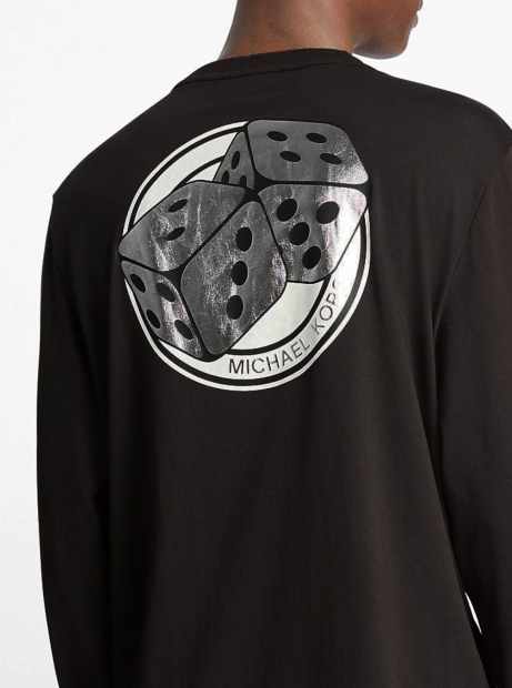 Мужской лонгслив Michael Kors с принтом 1159852197 (Черный M)
