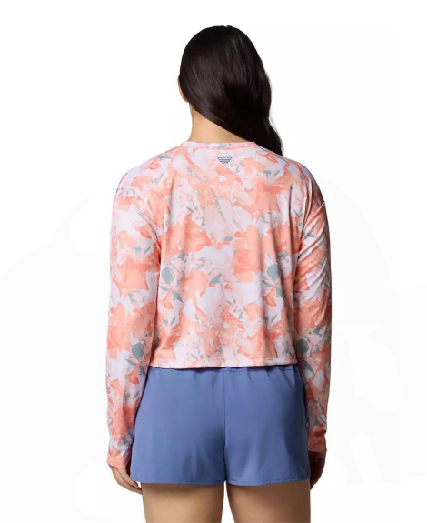 Женский лонгслив Columbia с защитой UPF 40 и влагоотводящей способностью 1159852763 (Оранжевый XL)